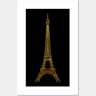 Eiffel Tower Paris Gold Posters and Art